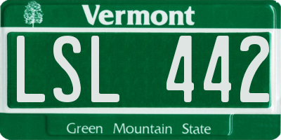 VT license plate LSL442