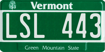 VT license plate LSL443