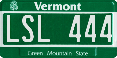 VT license plate LSL444