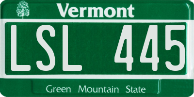 VT license plate LSL445