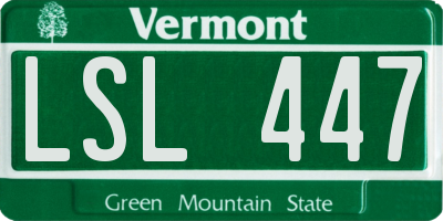 VT license plate LSL447