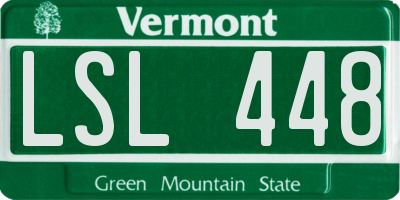 VT license plate LSL448