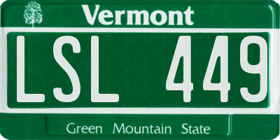 VT license plate LSL449