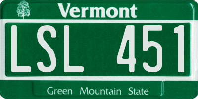 VT license plate LSL451