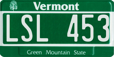 VT license plate LSL453