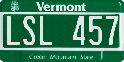 VT license plate LSL457