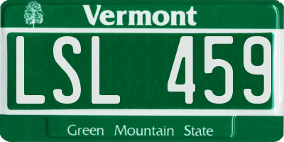 VT license plate LSL459