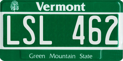 VT license plate LSL462