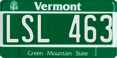 VT license plate LSL463