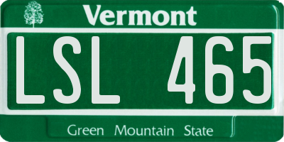 VT license plate LSL465
