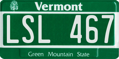 VT license plate LSL467
