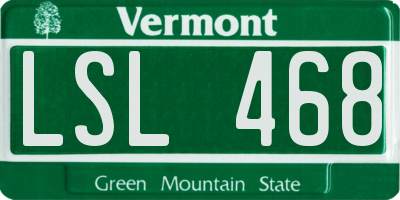 VT license plate LSL468
