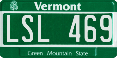 VT license plate LSL469