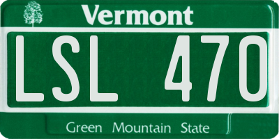 VT license plate LSL470