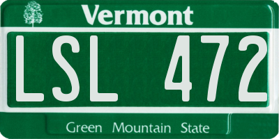 VT license plate LSL472