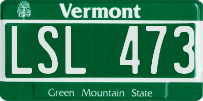 VT license plate LSL473