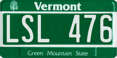 VT license plate LSL476