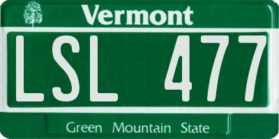 VT license plate LSL477