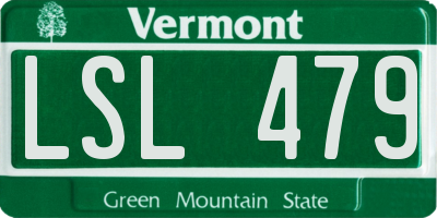 VT license plate LSL479