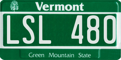 VT license plate LSL480