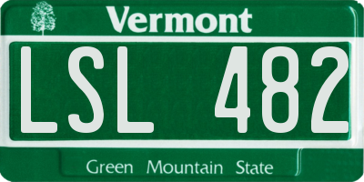 VT license plate LSL482