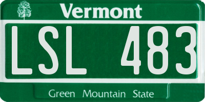 VT license plate LSL483