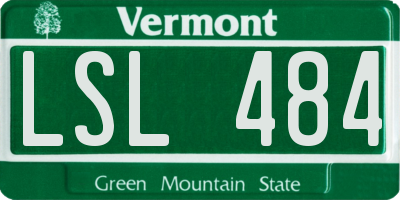 VT license plate LSL484