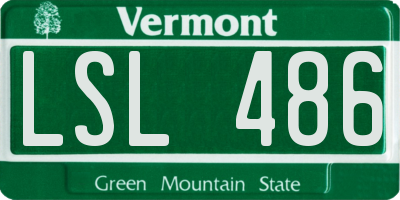 VT license plate LSL486