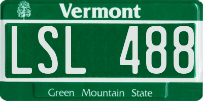 VT license plate LSL488