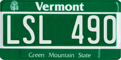 VT license plate LSL490