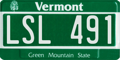 VT license plate LSL491