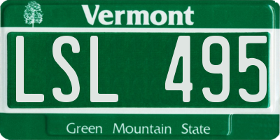 VT license plate LSL495