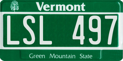 VT license plate LSL497