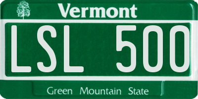 VT license plate LSL500
