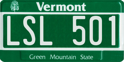 VT license plate LSL501