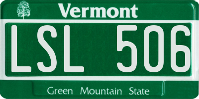VT license plate LSL506