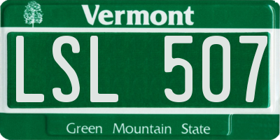 VT license plate LSL507