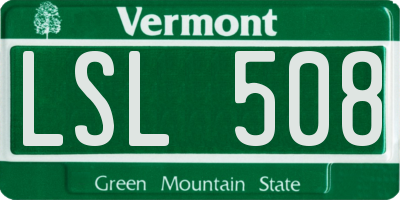 VT license plate LSL508