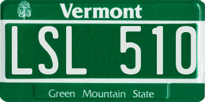 VT license plate LSL510