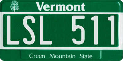 VT license plate LSL511