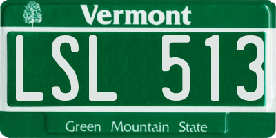 VT license plate LSL513