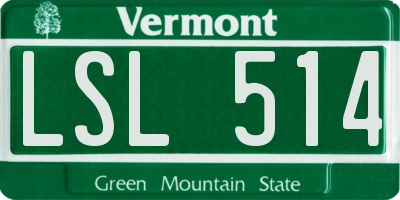 VT license plate LSL514