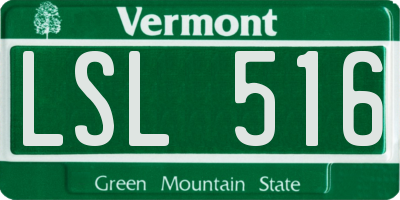 VT license plate LSL516