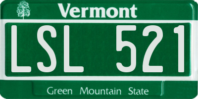 VT license plate LSL521
