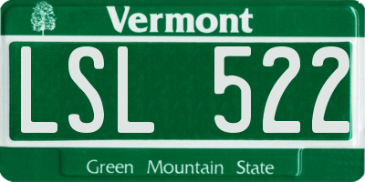 VT license plate LSL522