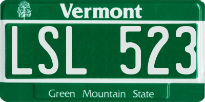 VT license plate LSL523