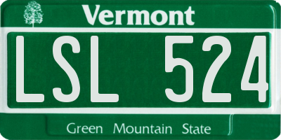 VT license plate LSL524