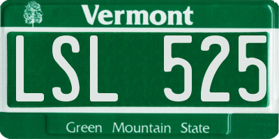 VT license plate LSL525