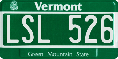 VT license plate LSL526