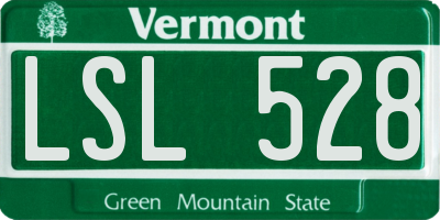 VT license plate LSL528